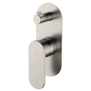 Empire Slim Wall Diverter Mixer, Large Oval Plate, Vertical, Brushed Nickel by Fienza, a Shower Heads & Mixers for sale on Style Sourcebook