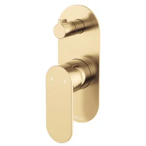 Empire Slim Wall Diverter Mixer, Large Oval Plate, Vertical, Urban Brass by Fienza, a Shower Heads & Mixers for sale on Style Sourcebook