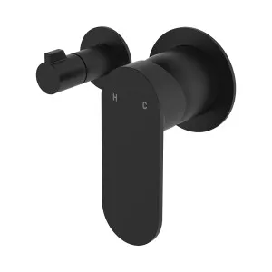 Empire Slim Wall Diverter Mixer, Small Round Plates, Horizontal, Matte Black by Fienza, a Shower Heads & Mixers for sale on Style Sourcebook