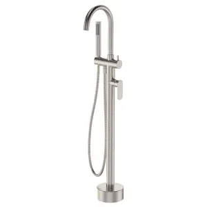 Empire Slim Floor Mounted Bath Mixer with Hand Shower, Brushed Nickel by Fienza, a Bathroom Taps & Mixers for sale on Style Sourcebook