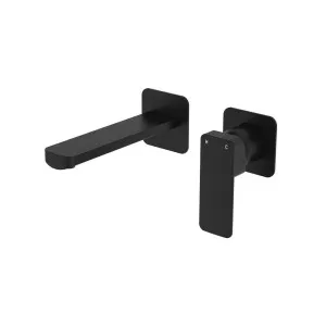 Tono Basin/Bath Wall Mixer Set, Square Plates, 160mm Outlet, Matte Black by Fienza, a Bathroom Taps & Mixers for sale on Style Sourcebook