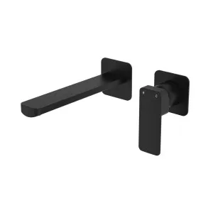 Tono Basin/Bath Wall Mixer Set, Square Plates, 200mm Outlet, Matte Black by Fienza, a Bathroom Taps & Mixers for sale on Style Sourcebook