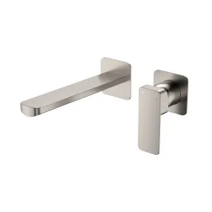 Tono Basin/Bath Wall Mixer Set, Square Plates, 200mm Outlet, Brushed Nickel by Fienza, a Bathroom Taps & Mixers for sale on Style Sourcebook