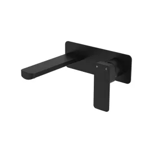 Tono Basin/Bath Wall Mixer Set, Rectangular Plate, 160mm Outlet, Matte Black by Fienza, a Bathroom Taps & Mixers for sale on Style Sourcebook