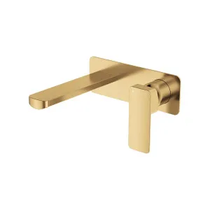 Tono Basin/Bath Wall Mixer Set, Rectangular Plate, 160mm Outlet, Urban Brass by Fienza, a Bathroom Taps & Mixers for sale on Style Sourcebook