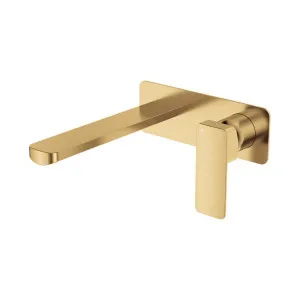 Tono Basin/Bath Wall Mixer Set, Rectangular Plate, 200mm Outlet, Urban Brass by Fienza, a Bathroom Taps & Mixers for sale on Style Sourcebook