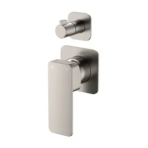 Tono Wall Diverter Mixer, Square Plates, Brushed Nickel by Fienza, a Shower Heads & Mixers for sale on Style Sourcebook