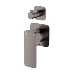 Tono Wall Diverter Mixer, Square Plates, Gun Metal by Fienza, a Shower Heads & Mixers for sale on Style Sourcebook