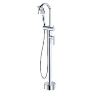 Tono Floor Mounted Bath Mixer With Hand Shower, Chrome by Fienza, a Bathroom Taps & Mixers for sale on Style Sourcebook