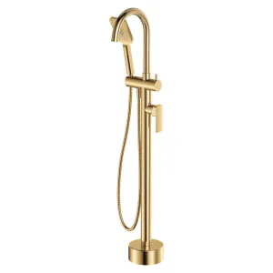 Tono Floor Mounted Bath Mixer With Hand Shower, Urban Brass by Fienza, a Bathroom Taps & Mixers for sale on Style Sourcebook