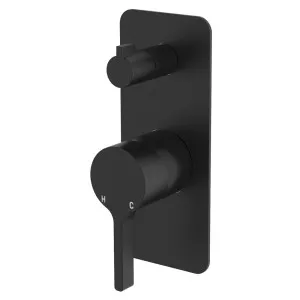 Sansa Wall Diverter Mixer, Rectangular Plate, Matte Black by Fienza, a Shower Heads & Mixers for sale on Style Sourcebook