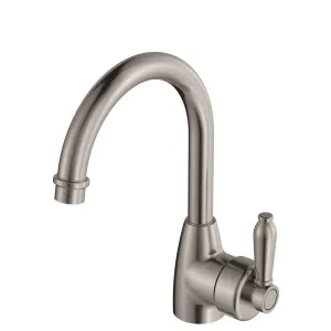 Eleanor Gooseneck Basin Mixer, Brushed Nickel / Brushed Nickel by Fienza, a Bathroom Taps & Mixers for sale on Style Sourcebook