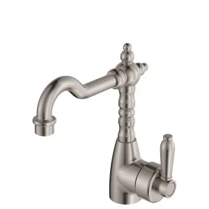 Eleanor Shepherds Crook Basin Mixer, Brushed Nickel / Brushed Nickel by Fienza, a Bathroom Taps & Mixers for sale on Style Sourcebook