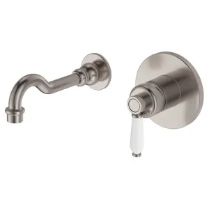 Eleanor Wall Basin/Bath Mixer Set, Brushed Nickel / Ceramic by Fienza, a Bathroom Taps & Mixers for sale on Style Sourcebook