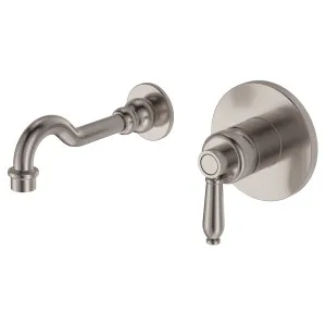 Eleanor Wall Basin/Bath Mixer Set, Brushed Nickel / Brushed Nickel by Fienza, a Bathroom Taps & Mixers for sale on Style Sourcebook