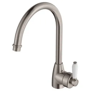 Eleanor Gooseneck Sink Mixer, Brushed Nickel / Ceramic by Fienza, a Kitchen Taps & Mixers for sale on Style Sourcebook