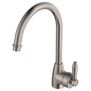 Eleanor Gooseneck Sink Mixer, Brushed Nickel / Brushed Nickel by Fienza, a Kitchen Taps & Mixers for sale on Style Sourcebook