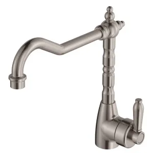 Eleanor Shepherds Crook Sink Mixer, Brushed Nickel / Brushed Nickel by Fienza, a Kitchen Taps & Mixers for sale on Style Sourcebook