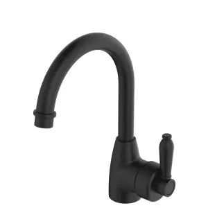 Eleanor Gooseneck Basin Mixer, Matte Black / Matte Black by Fienza, a Bathroom Taps & Mixers for sale on Style Sourcebook