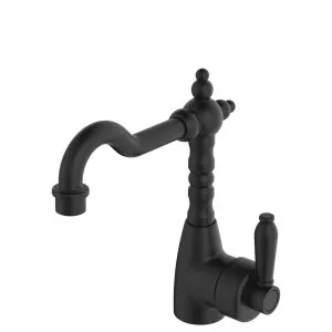 Eleanor Shepherds Crook Basin Mixer, Matte Black / Matte Black by Fienza, a Bathroom Taps & Mixers for sale on Style Sourcebook