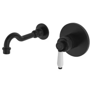 Eleanor Wall Basin/Bath Mixer Set, Matte Black / Ceramic by Fienza, a Bathroom Taps & Mixers for sale on Style Sourcebook