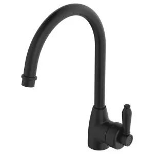 Eleanor Gooseneck Sink Mixer, Matte Black / Matte Black by Fienza, a Kitchen Taps & Mixers for sale on Style Sourcebook