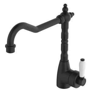 Eleanor Shepherds Crook Sink Mixer, Matte Black / Ceramic by Fienza, a Kitchen Taps & Mixers for sale on Style Sourcebook