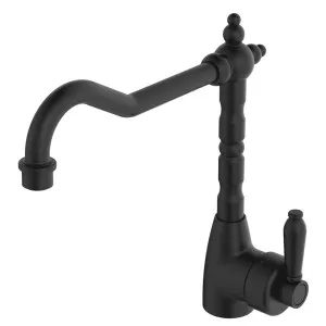 Eleanor Shepherds Crook Sink Mixer, Matte Black / Matte Black by Fienza, a Kitchen Taps & Mixers for sale on Style Sourcebook