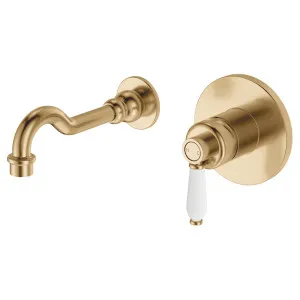 Eleanor Wall Basin/Bath Mixer Set, Urban Brass / Ceramic by Fienza, a Bathroom Taps & Mixers for sale on Style Sourcebook