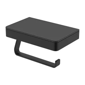 Tono Toilet Roll Holder with Glass Shelf, Matte Black by Fienza, a Toilet Paper Holders for sale on Style Sourcebook