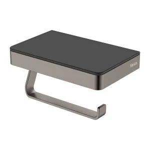 Tono Toilet Roll Holder with Glass Shelf, Gun Metal by Fienza, a Toilet Paper Holders for sale on Style Sourcebook