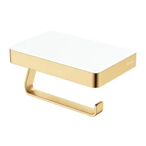 Tono Toilet Roll Holder with Glass Shelf, Urban Brass by Fienza, a Toilet Paper Holders for sale on Style Sourcebook