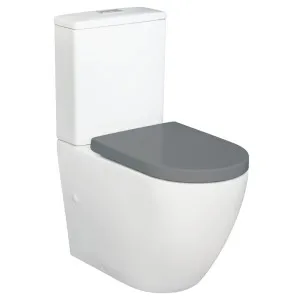 Alix Back-to-Wall Toilet Suite, Gloss White with Grey Seat by Fienza, a Toilets & Bidets for sale on Style Sourcebook