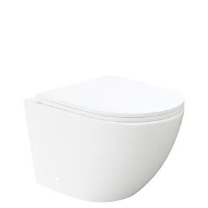 Koko Tornado Flush Wall Hung Toilet Suite, Gloss White with Slim Seat by Fienza, a Toilets & Bidets for sale on Style Sourcebook