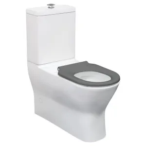 Delta Care Back-to-Wall Toilet Suite, Gloss White with Grey Seat by Fienza, a Toilets & Bidets for sale on Style Sourcebook