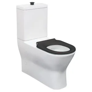 Delta Care Back-to-Wall Toilet Suite, Gloss White with Black Seat by Fienza, a Toilets & Bidets for sale on Style Sourcebook