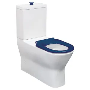 Delta Care Back-to-Wall Toilet Suite, Gloss White with Blue Seat by Fienza, a Toilets & Bidets for sale on Style Sourcebook