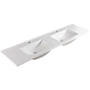 Vanessa Full Depth Double Bowl Poly-Marble Basin Top 1800 by Fienza, a Basins for sale on Style Sourcebook