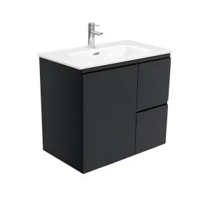 Joli Fingerpull Satin Black 750 Wall-Hung Vanity by Fienza, a Vanities for sale on Style Sourcebook