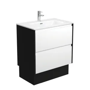 Joli Amato 750 Satin White Vanity On Kick, Satin Black Panels by Fienza, a Vanities for sale on Style Sourcebook