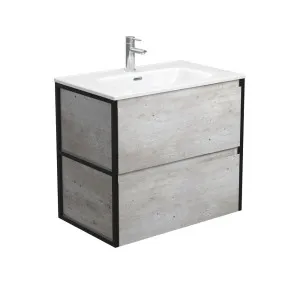 Joli Amato 750 Industrial Wall-Hung Vanity, Matte Black Frames by Fienza, a Vanities for sale on Style Sourcebook