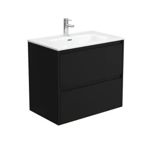 Joli Amato 750 Satin Black Wall-Hung Vanity by Fienza, a Vanities for sale on Style Sourcebook