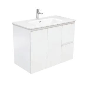 Joli Fingerpull Satin White 900 Wall-Hung Vanity by Fienza, a Vanities for sale on Style Sourcebook