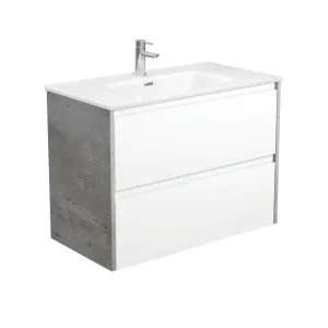 Joli Amato 900 Satin White Wall-Hung Vanity, Industrial Panels by Fienza, a Vanities for sale on Style Sourcebook