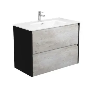 Joli Amato 900 Industrial Wall-Hung Vanity, Satin Black Panels by Fienza, a Vanities for sale on Style Sourcebook