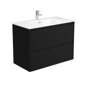 Joli Amato 900 Satin Black Wall-Hung Vanity by Fienza, a Vanities for sale on Style Sourcebook