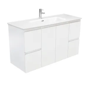 Joli Fingerpull Satin White 1200 Wall-Hung Vanity by Fienza, a Vanities for sale on Style Sourcebook