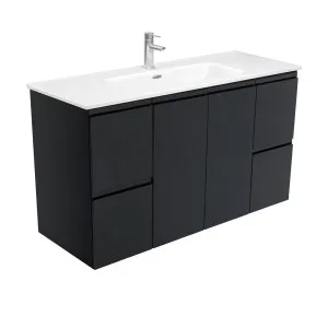 Joli Fingerpull Satin Black 1200 Wall-Hung Vanity by Fienza, a Vanities for sale on Style Sourcebook