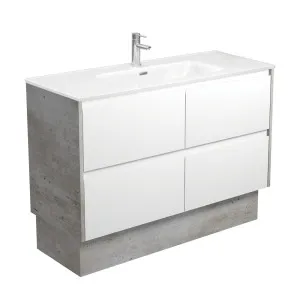 Joli Amato 1200 Satin White Vanity On Kick, Industrial Panels by Fienza, a Vanities for sale on Style Sourcebook