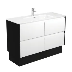 Joli Amato 1200 Satin White Vanity On Kick, Satin Black Panels by Fienza, a Vanities for sale on Style Sourcebook